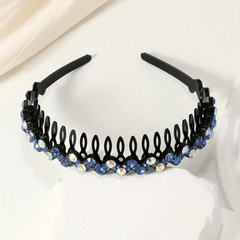 Wave Rhinestone And Crystal Teeth Comb Headband For Women
