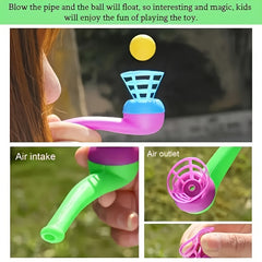 5pcs Magic Suspension Blowing Balls Toys Vibrant Colors with Nostalgic Pipes