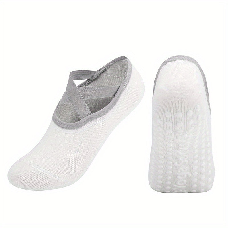 Anti-Skid Cross Strap Backless Yoga Dance Socks with Grips