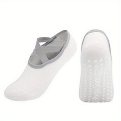 Anti-Skid Cross Strap Backless Yoga Dance Socks with Grips