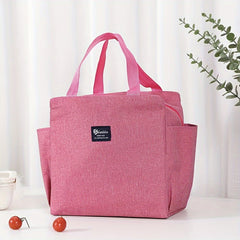Minimalist Insulated Storage Handbag Solid Versatile Bento Bag