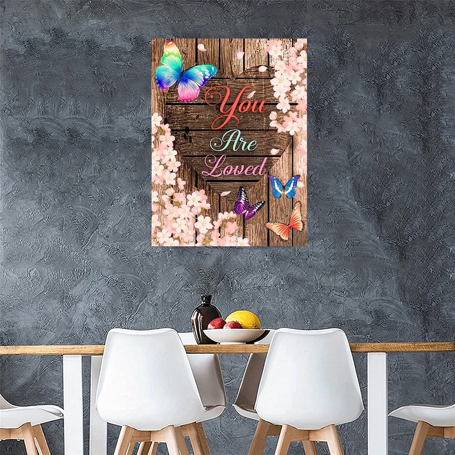 Colorful Butterfly Love Canvas Painting