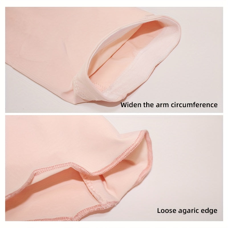 Beige Sunproof Ice Sleeves Outdoor Cycling Long Gloves UV Protection for Women