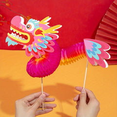 8pcs DIY Paper Dragon Dance Materials Set