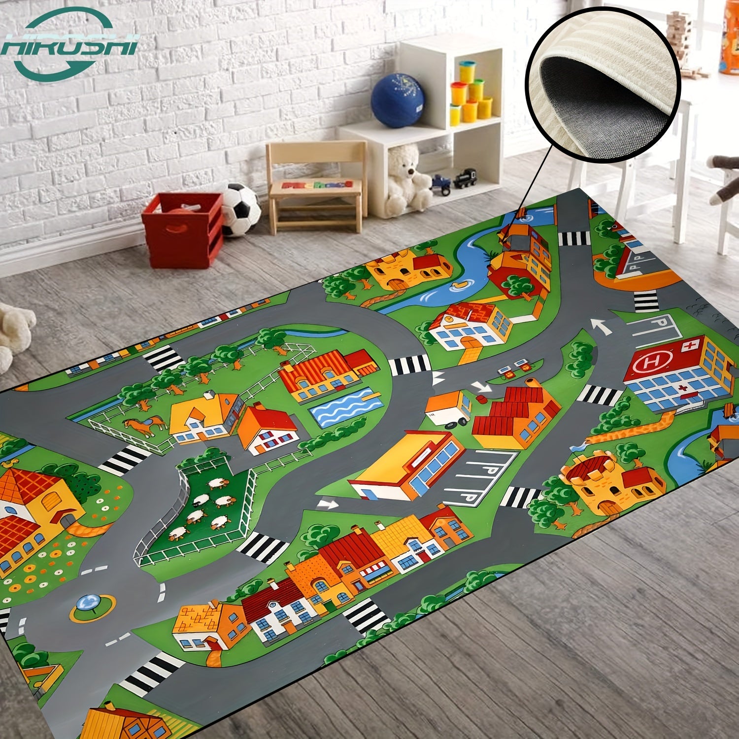 Educational Car Rugs For Kids: Road & Traffic Carpet Play Rug