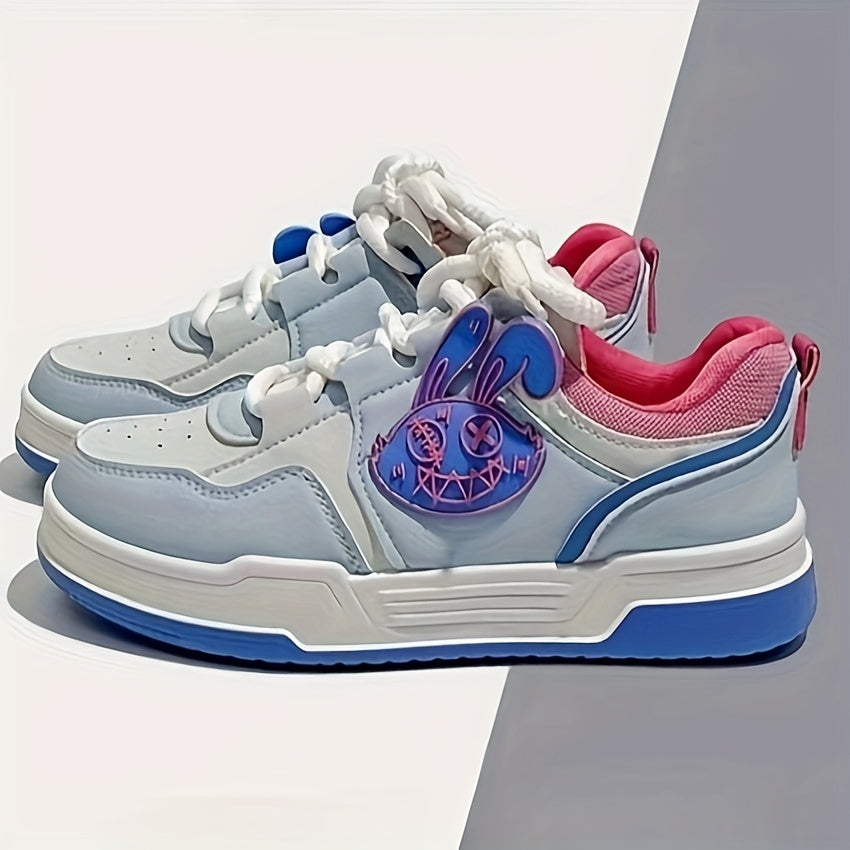 Women's Rabbit Lace-up Skate Shoes Lightweight Platform Sneakers