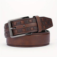 Alloy Pin Buckle PU Striped Belt Accessory Men