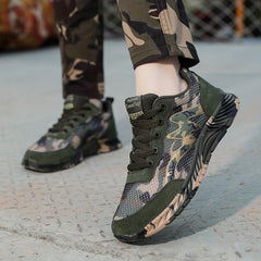 Men's Camo Lace up Sneakers Breathable Athletic Shoes