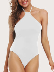 Women's Halter Criss Cross Bodysuit - Sexy Backless One Piece