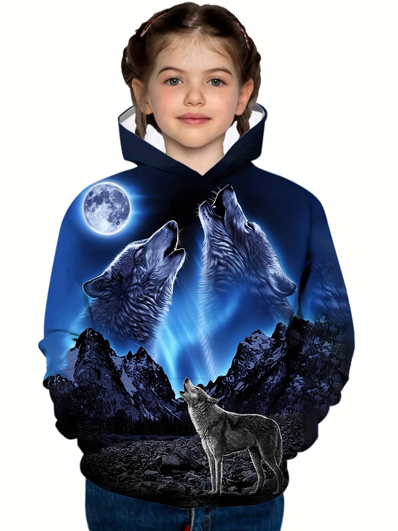 Fashionable Wolf 3D Print Boys Sweatshirt Hoodie For Spring Fall