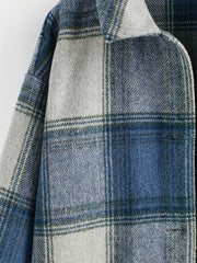 Plaid Jacket Lapel Casual Long Sleeve Loose Outerwear Women's Clothing