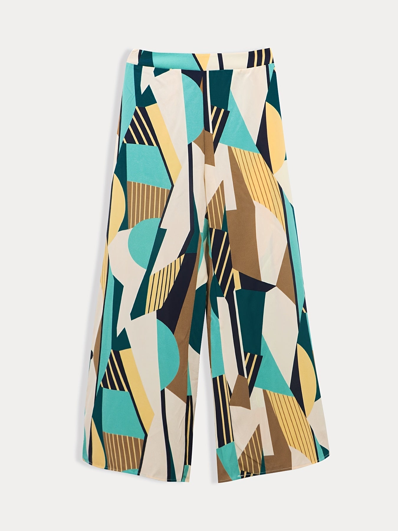 Geo Print Wide Leg Pants Casual Holiday Loose Pants