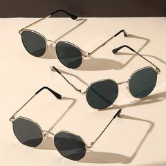 3 Pairs Round Metal Sunglasses UV400 Sun Shades