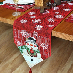 Christmas Table Runner Embroidery Tablecloth Decoration