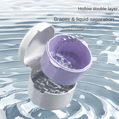 Portable Denture Cups Teeth Storage Box for Travel