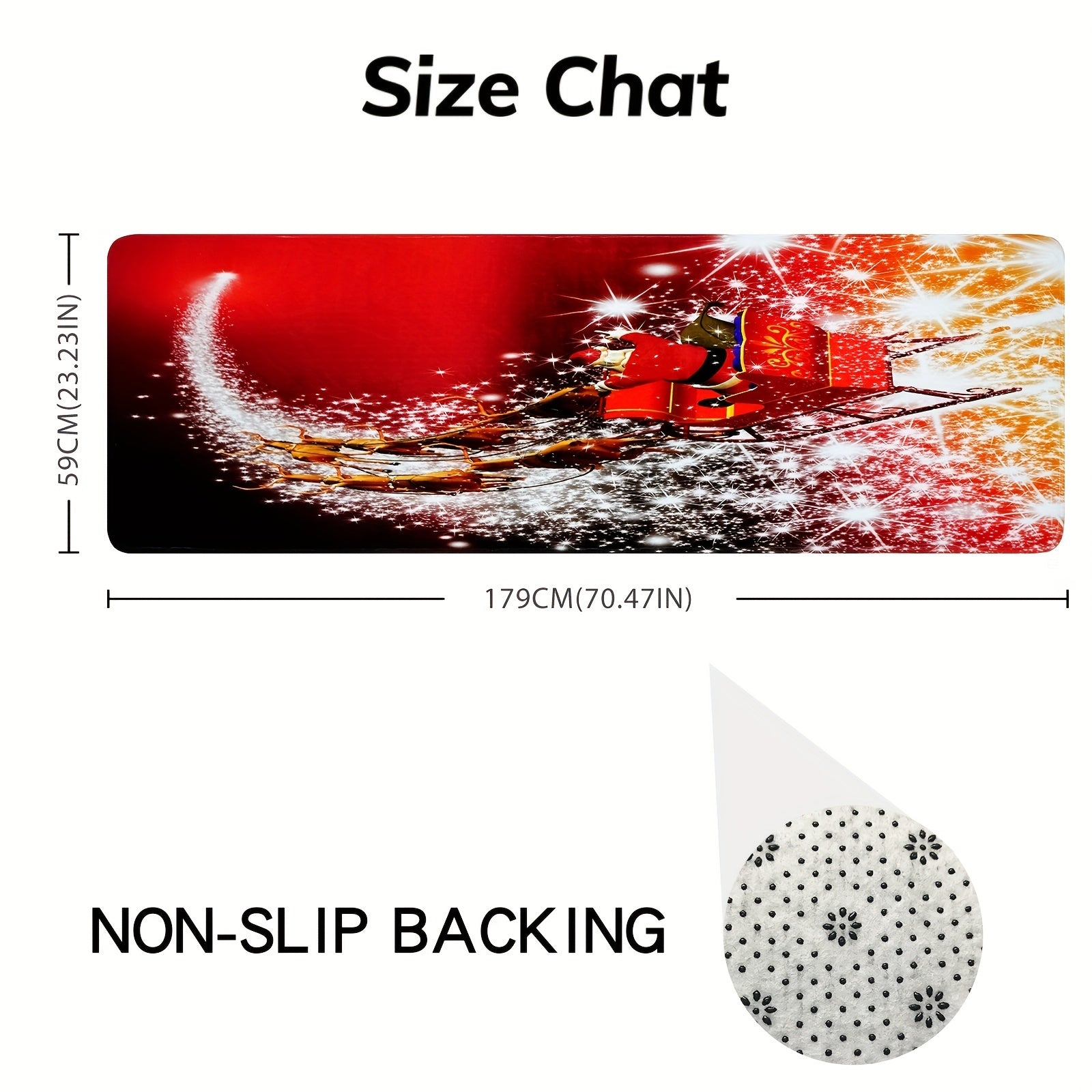 Christmas Cartoon Foot Mat Non-slip Long Strip Carpet