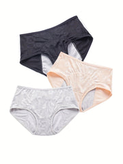 3 Pack Women's Plus Floral Print Period Briefs