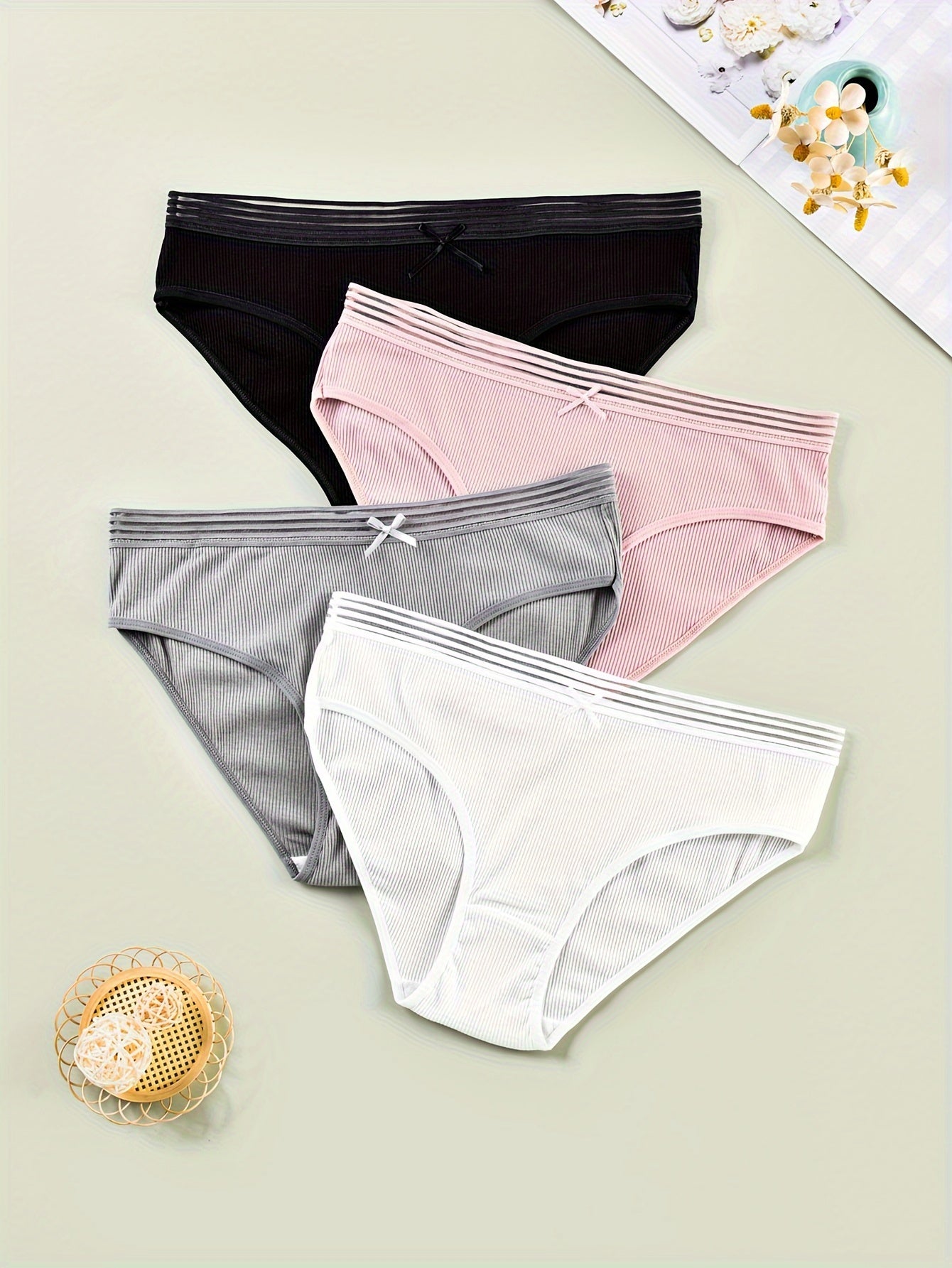 4 Pack Plus Size Seamless High Stretch Panties Women's Underwear