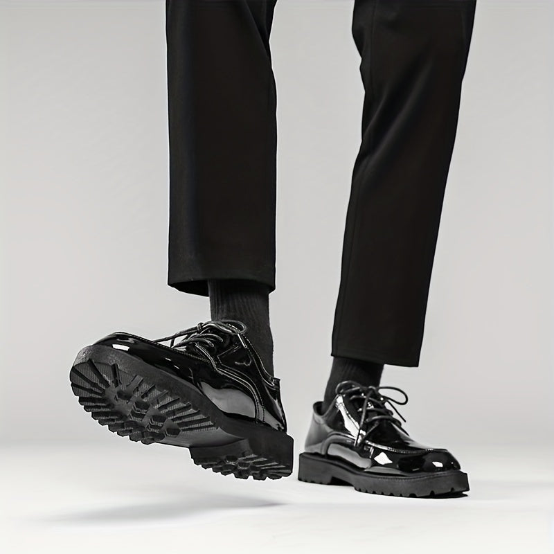 Men's Classic Faux Leather Derby Shoes British Style Formal Shoes