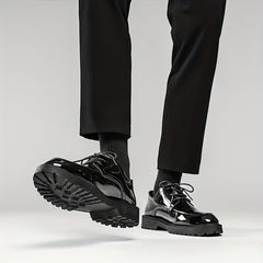 Men's Classic Faux Leather Derby Shoes British Style Formal Shoes