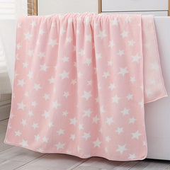 2pcs Star Pattern Bath and Hand Towel Set Absorbent Coral Fleece Towels