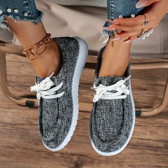 Women's Casual Flat Canvas Lace Up Shoes Lightweight
