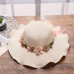 Wide Brim Sun Hat Easter Garland Decor Floppy Straw Hat