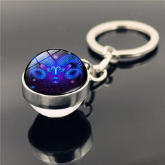Zodiac Constellation Keychain - Personalized Astrological Sign Gift