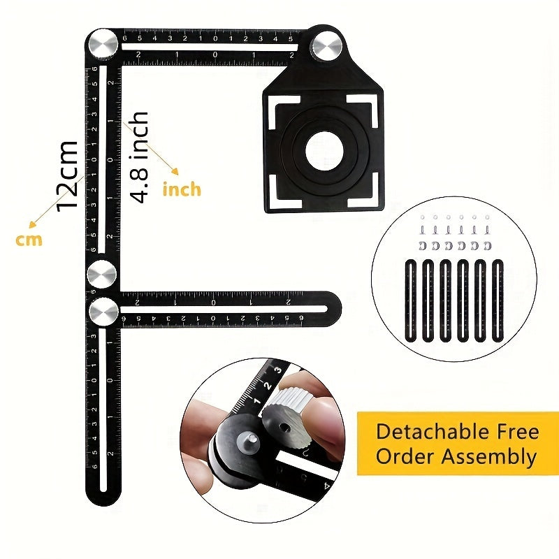 Aluminum Alloy Angle Finder Universal Ruler Drill Guide