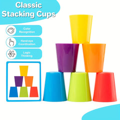 Baby Sensory Stacking Cups Toy & Shape Sorting Learning Game