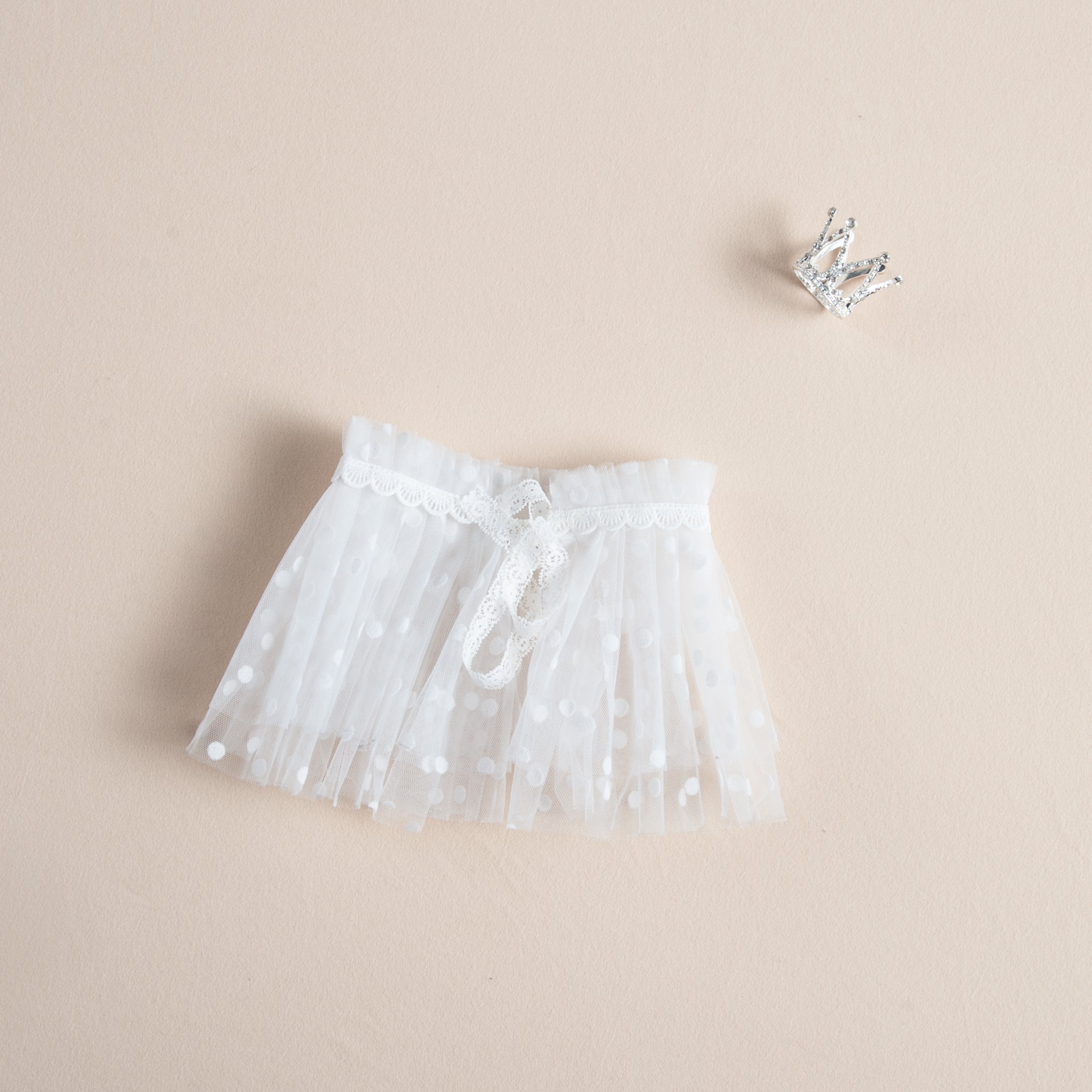 2pcs Crown & Lace Skirt Set for 0-3 Months Baby Photos