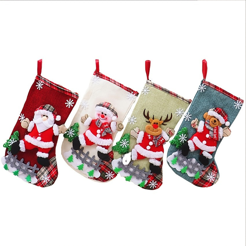Large Christmas Socks Ornaments Gift Bag