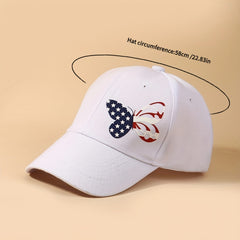 Flag Butterfly Baseball Cap Printed Dad Hat Independence Sun Hats