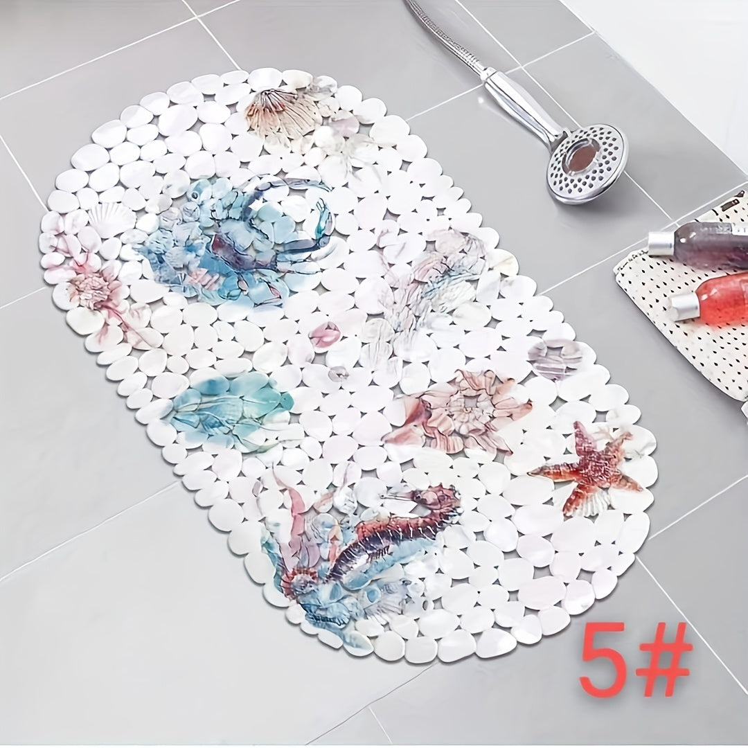 Non Slip Shower Stall Mat With Drain Holes & Suction Cups