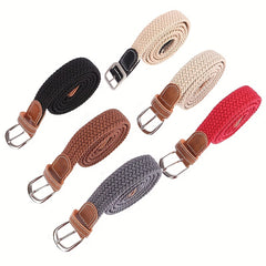 Stylish Braid Canvas Belt Unisex Solid Jeans Pants Belt