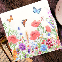 20pcs Flowers Napkins Decorative Floral Paper Napkins