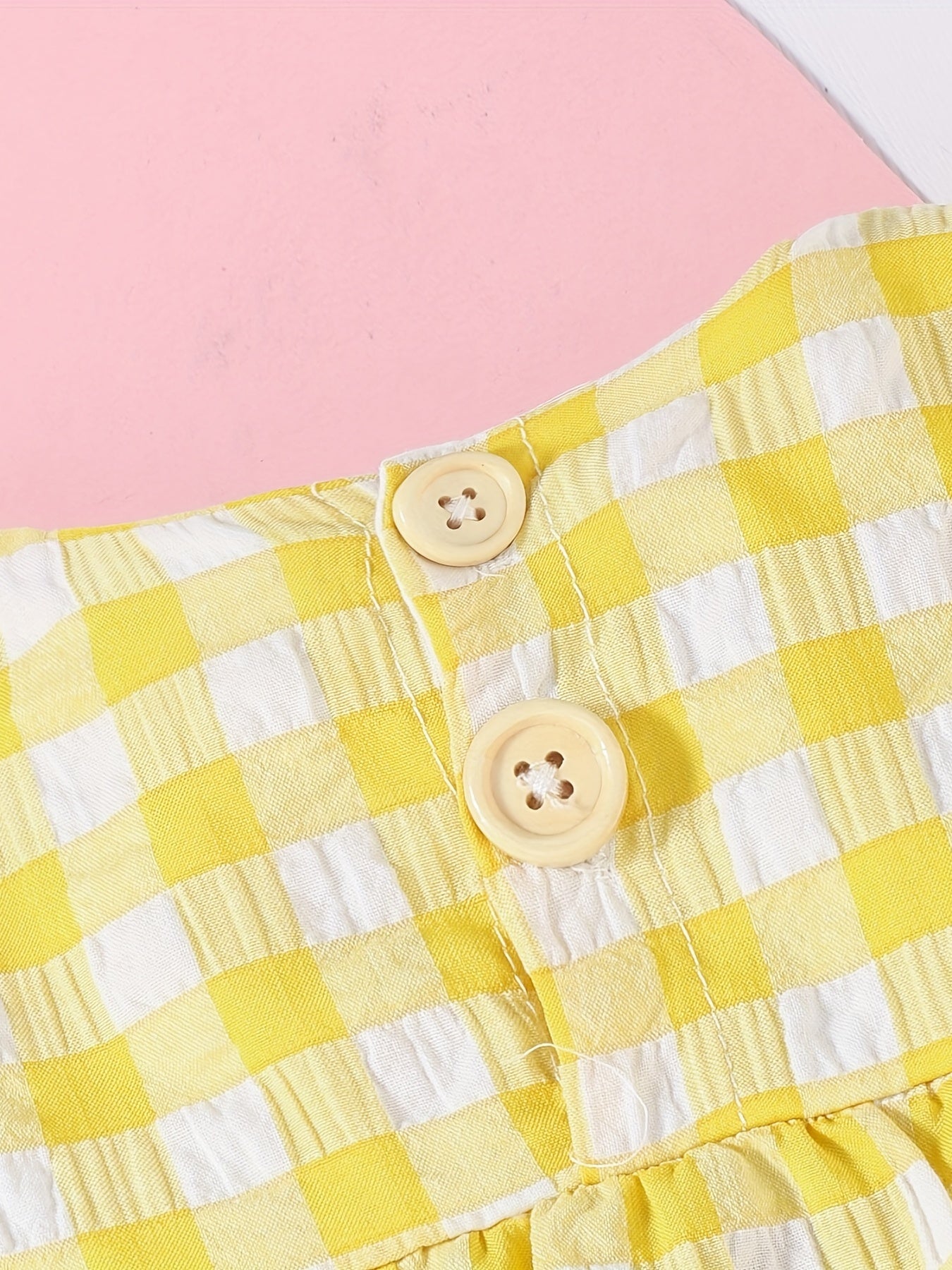 Baby Girls Plaid Ruffle Trim Dress for Summer