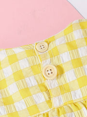 Baby Girls Plaid Ruffle Trim Dress for Summer