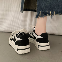 Women's Platform Skate Shoes Lace-up Comfort Flats