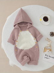 Baby Onesie Sweater Newborn Hooded Long Sleeve Casual Jumpsuit