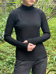 Versatile Knit Sweater Casual High Neck Long Sleeve Sweater Women's Clothing