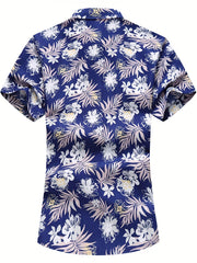 Men's Floral Print Camp Collar Hawaiian Shirt