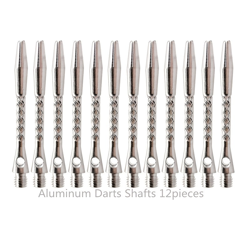 12-Pack Aluminum Dart Shaft w/ Mesh Stripe Lightweight & Durable