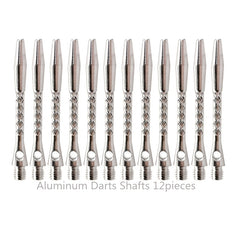 12-Pack Aluminum Dart Shaft w/ Mesh Stripe Lightweight & Durable