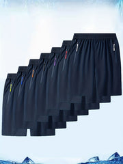 7pcs Colorful Zip Up Men's Sports Shorts for Summer Activities