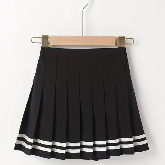 Youth Girls' High Waist Pleated Skirt School Uniform Short Skirt