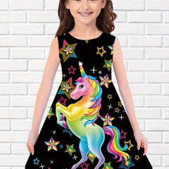 Adorable 3D Printed Star Princess Dress for Girls