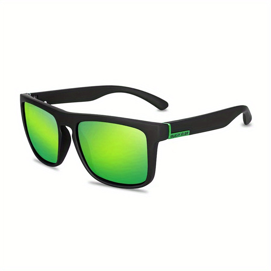 Men's Square Sunglasses Pattern Frame Polarized
