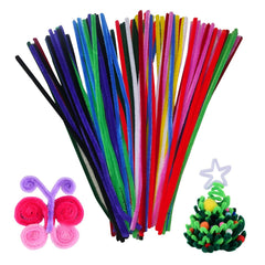 100 Pcs 6mm x 12" Pipe Cleaners Crafts Soft Bristle Durable Flexible Supplies