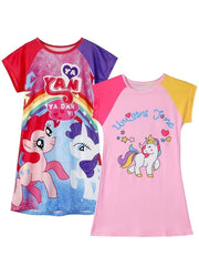 Unicorn Pattern Nightgown Girl's Long Sleeve Nightdress Soft PJ